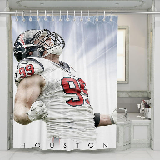 houston nfl player white shower curtains