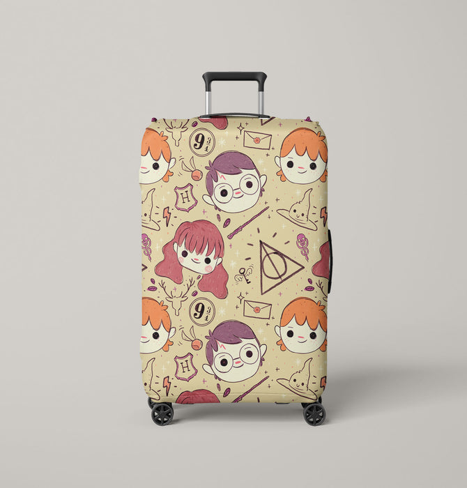 hermione ron weasley and harry potter Luggage Cover | suitcase