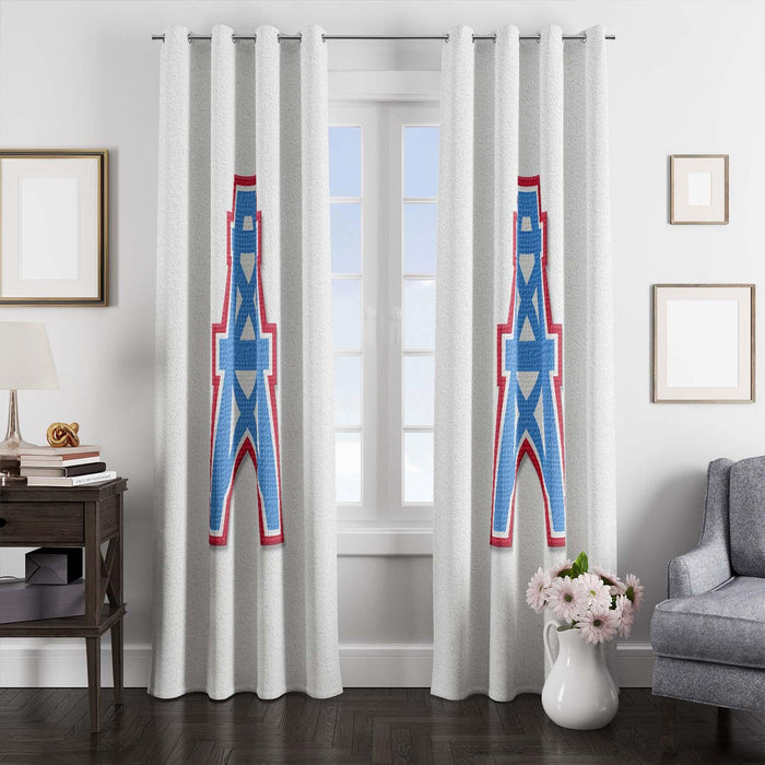 houston oilers icon logo red blue window Curtain