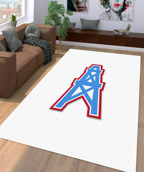 houston oilers icon logo red blue Living room carpet rugs