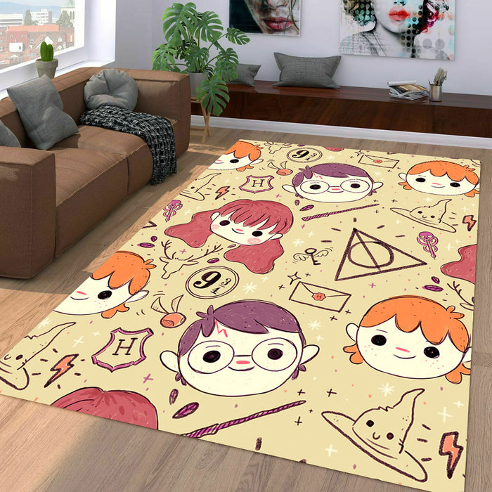 hermione ron weasley and harry potter Living room carpet rugs