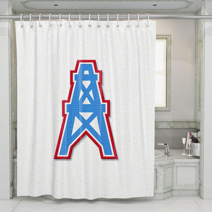 houston oilers icon logo red blue shower curtains