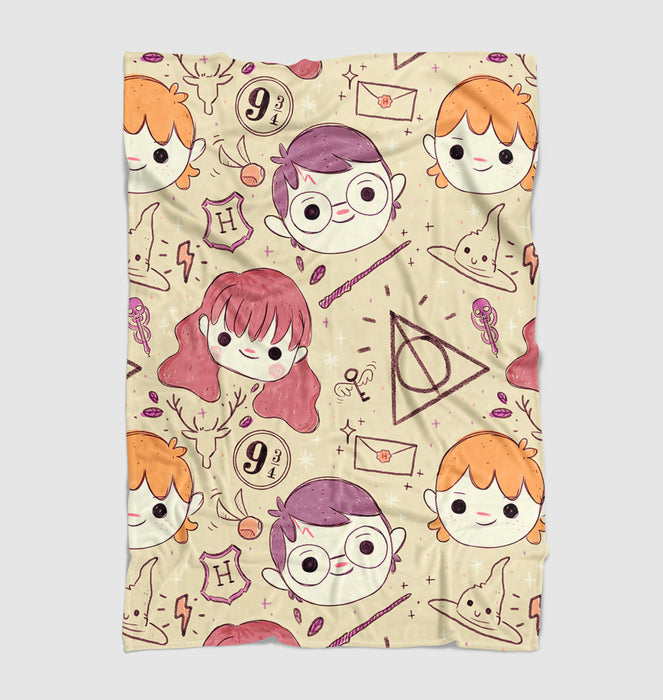 hermione ron weasley and harry potter Ultra soft fleece blanket