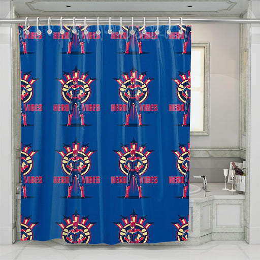 hero vibes captain marvel shower curtains