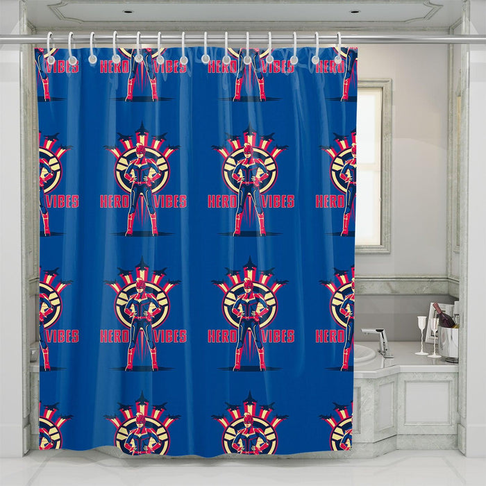 hero vibes captain marvel shower curtains