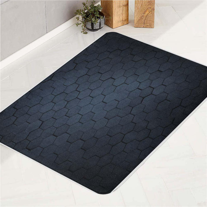 hexagon 3d pattern dark bath rugs