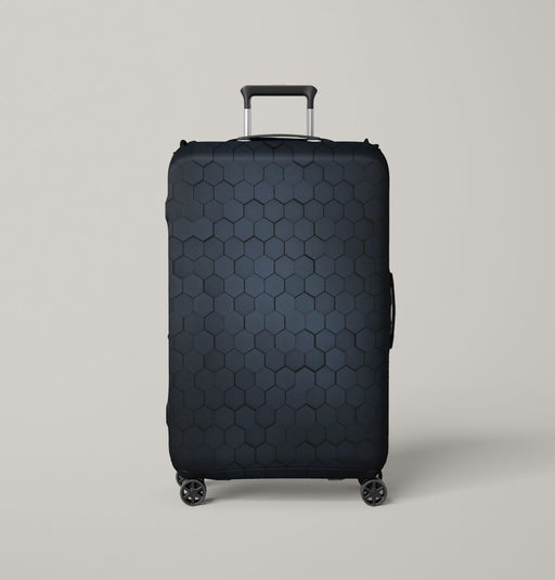 hexagon 3d pattern dark Luggage Cover | suitcase