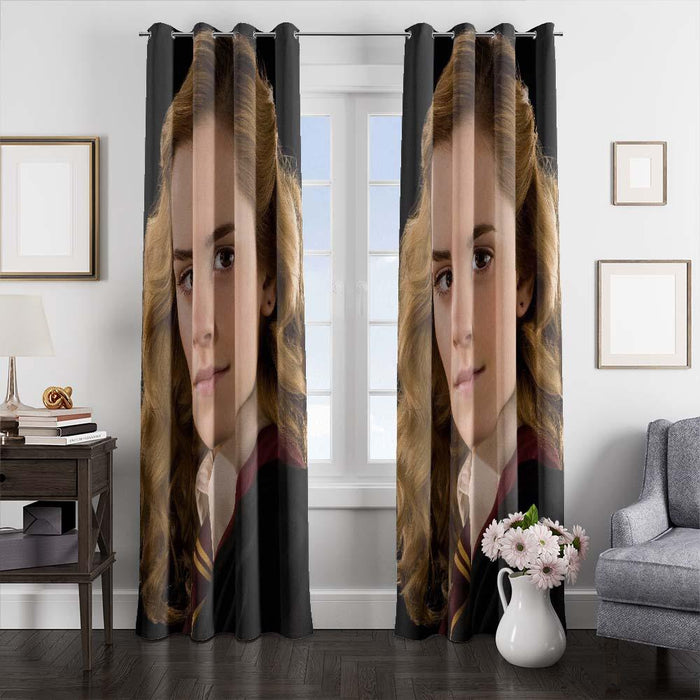 hermione with uniform harry potter window curtains