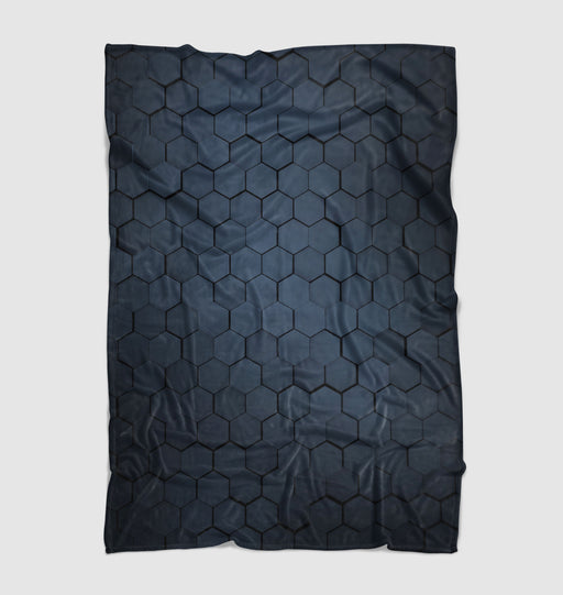 hexagon 3d pattern dark Ultra soft fleece blanket