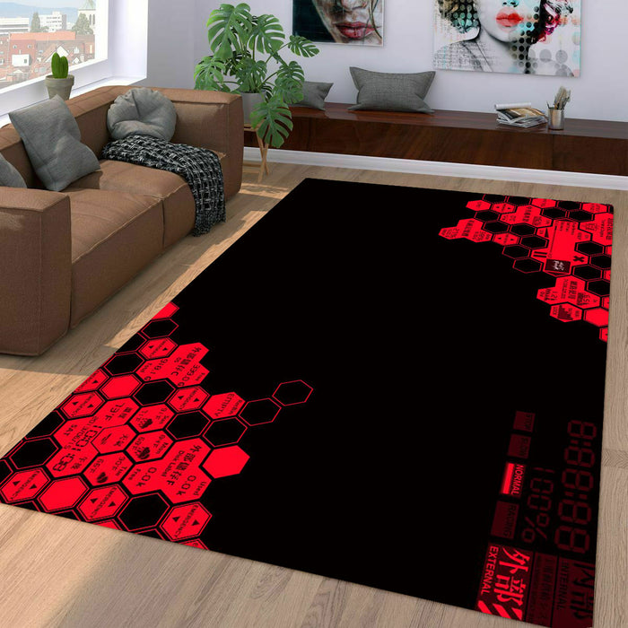 hexagon nerv arena evangelion Living room carpet rugs