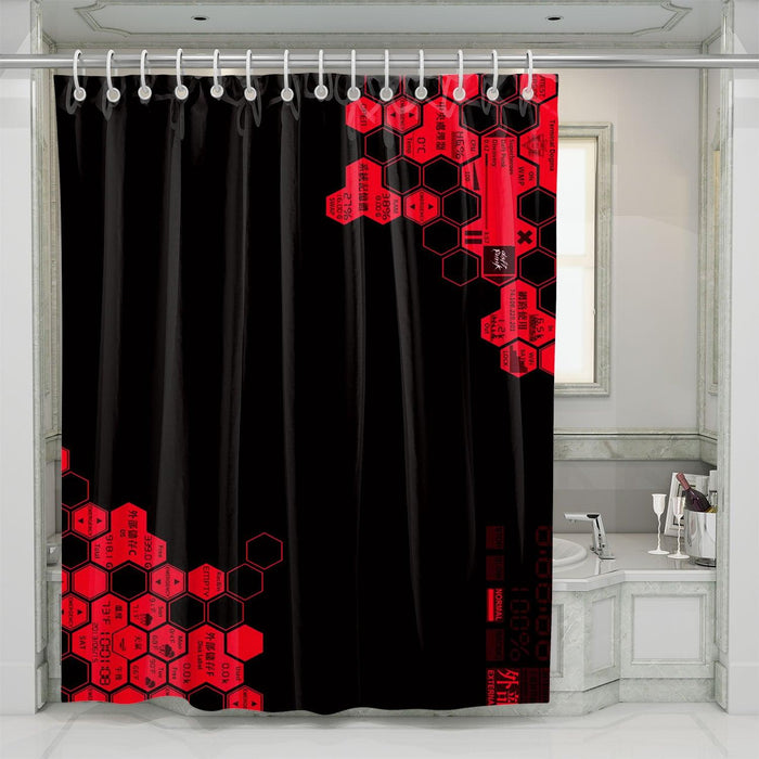 hexagon nerv arena evangelion shower curtains