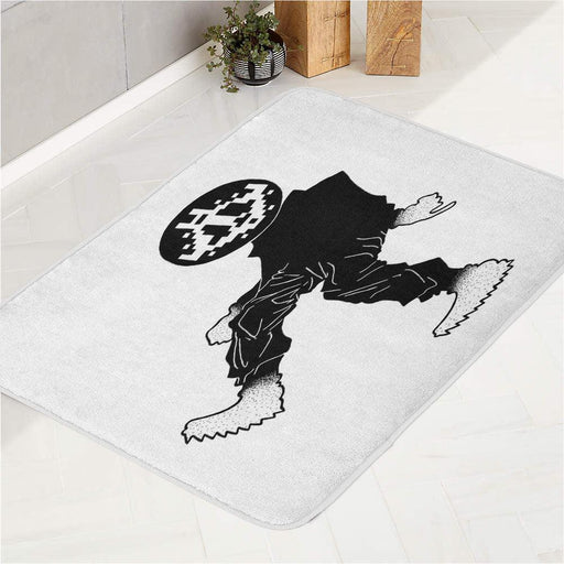 hypebeast black and white illustration bath rugs