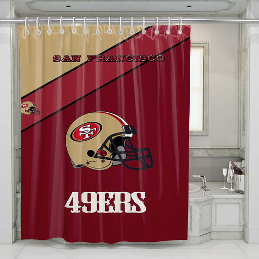 san francisco 49ers logo helm shower curtains