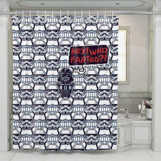 hey who farted pixels darth vader star wars shower curtains