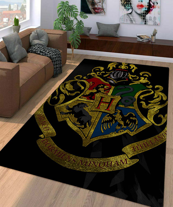 hogwarts logo harry potter Living room carpet rugs