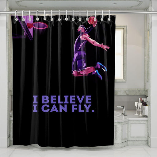 i believe i can fly basketball nba player shower curtains