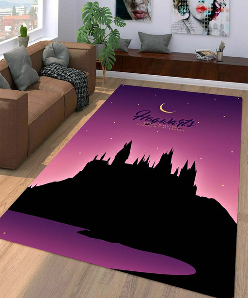 hogwarts silhouette Living room carpet rugs