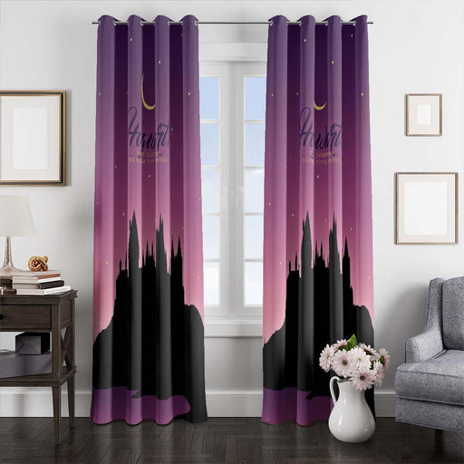 hogwarts silhouette window curtains