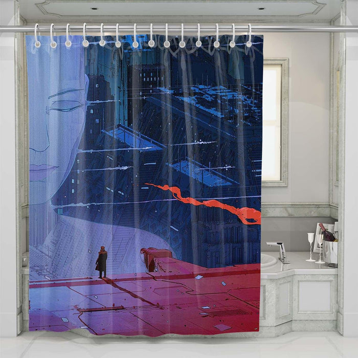 hologram blade runner 2049 shower curtains