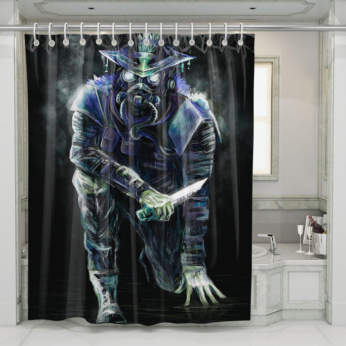 iced bloodhound try to kill shower curtains