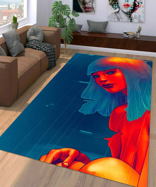 hologram girl blade runner 2049 Living room carpet rugs