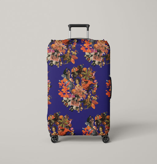 history collage vintage retro Luggage Cover | suitcase