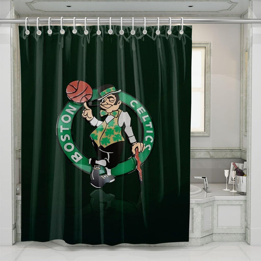 icon logo boston celtics shower curtains