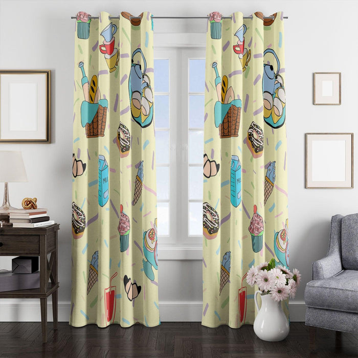 holiday with sweet food window Curtain