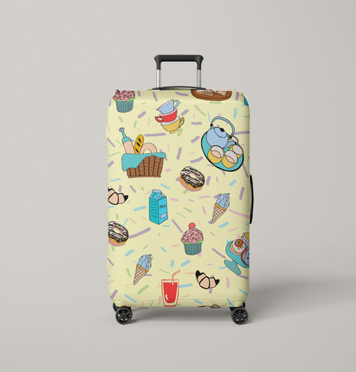 holiday with sweet food Luggage Cover | suitcase