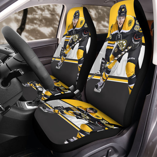 iconic color boston bruins player Car Seat Covers