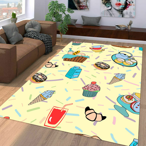 holiday with sweet food Living room carpet rugs