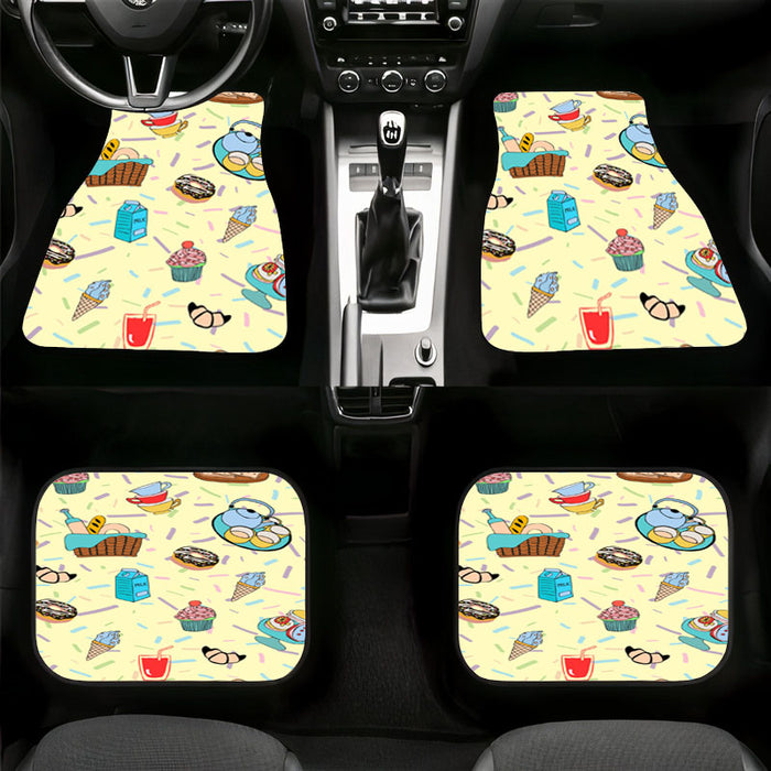 holiday with sweet food Car floor mats Universal fit