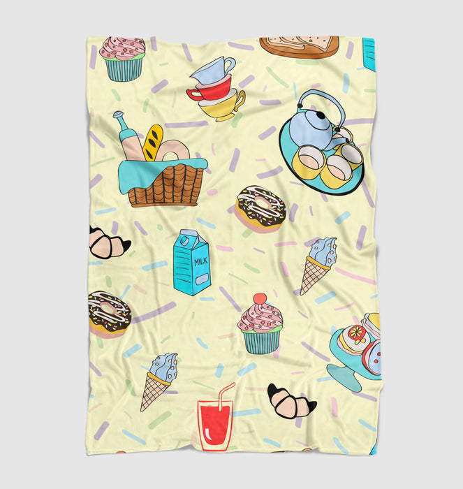 holiday with sweet food Ultra soft fleece blanket