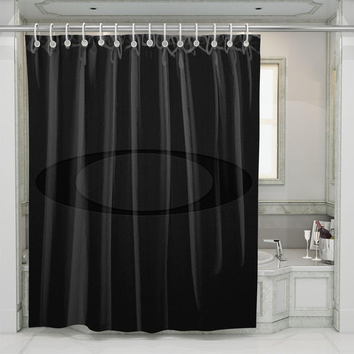 icon oakley logo oval black shower curtains