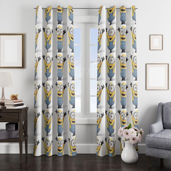 horay lil minions animation movie window Curtain