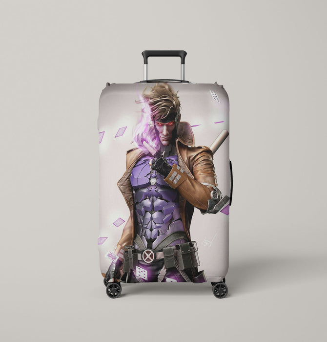 illustration of gambit marvel Luggage Covers | Suitcase