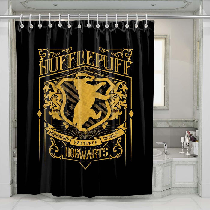 hufflepuff harry potter gold shower curtains