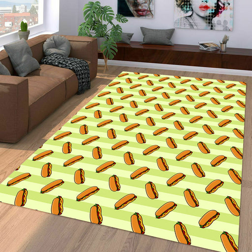 hotdogs cartoon creative food Living room carpet rugs