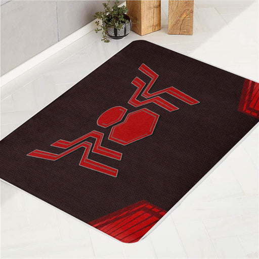 illustration suit of spiderman far from home bath rugs