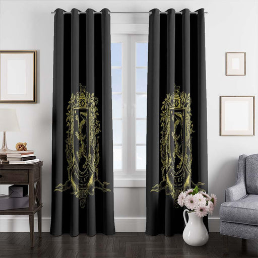 hufflepuff logo outline harry potter window curtains