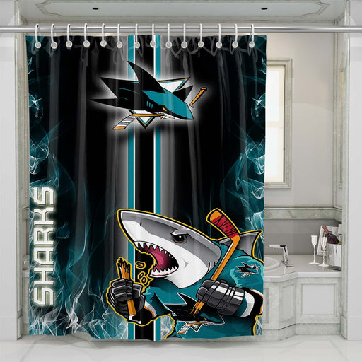 san jose sharks 2 shower curtains