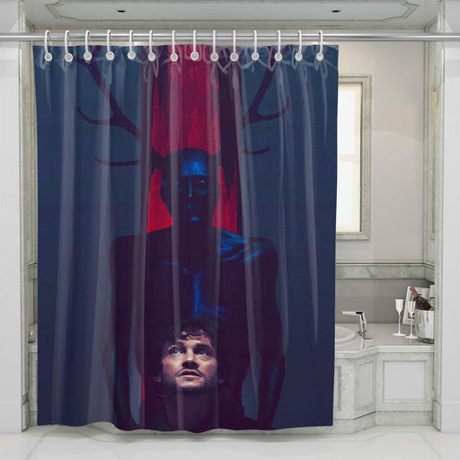 Hugh dancy hannibal art shower curtains