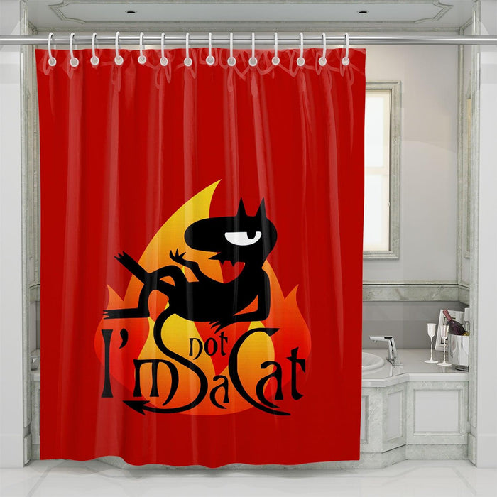 im not sad cat disenchantment shower curtains