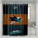 san jose sharks logo blue green shower curtains