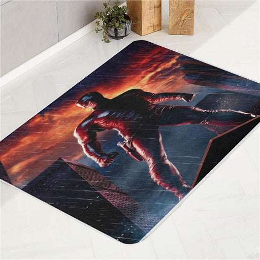 in the rain daredevil marvel superhero bath rugs