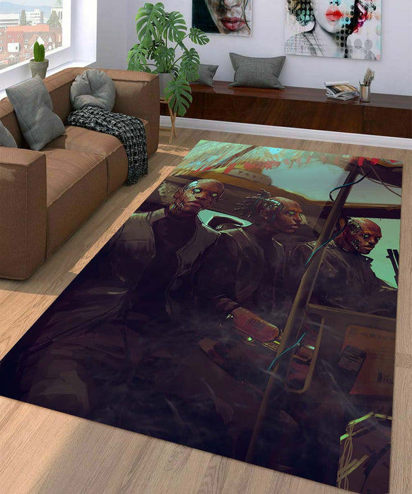 human 2077 cyberpunk Living room carpet rugs