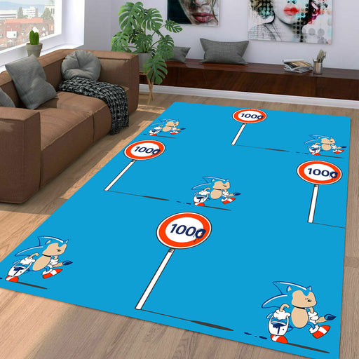 how far sonic the hedgehog running Living room carpet rugs