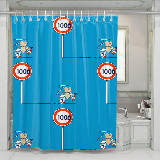 how far sonic the hedgehog running shower curtains