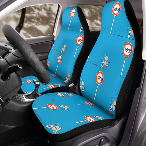 how far sonic the hedgehog running Car Seat Covers