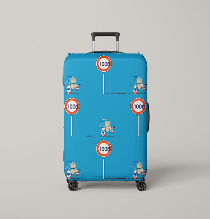 how far sonic the hedgehog running Luggage Cover | suitcase